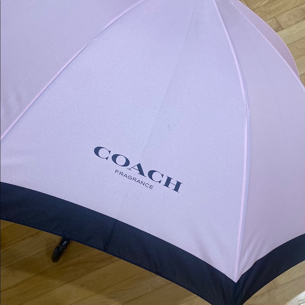 Coach Light Pink and Black Umbrella